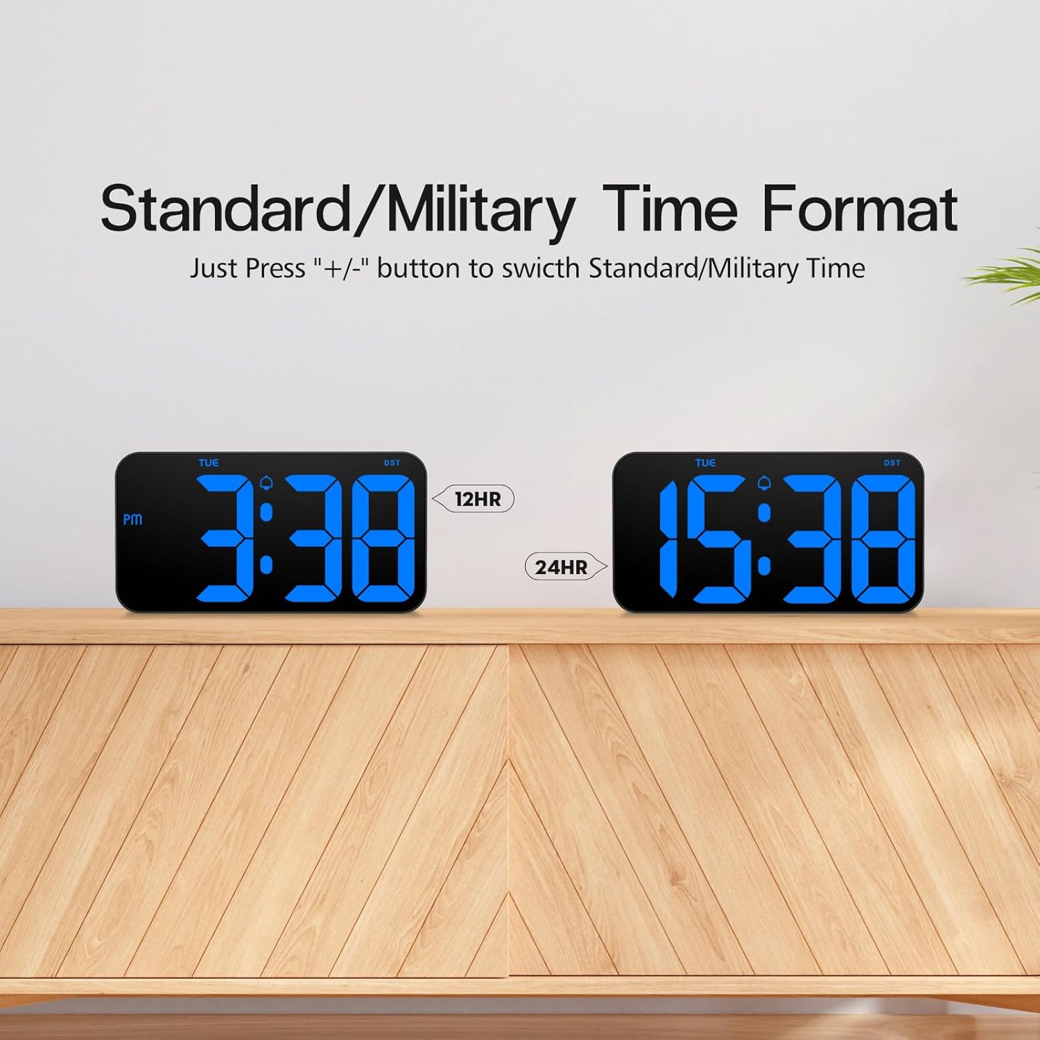 Zgrmbo F500 Digital Clock showing 12-hour and 24-hour time formats