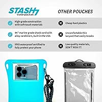 Vista 3 de Funda impermeable para teléfono con cordón largo IPX8 Adventure Grade Bolsa seca para teléfono celular, compatible con iPhone 15 Pro Max, 14 Pro