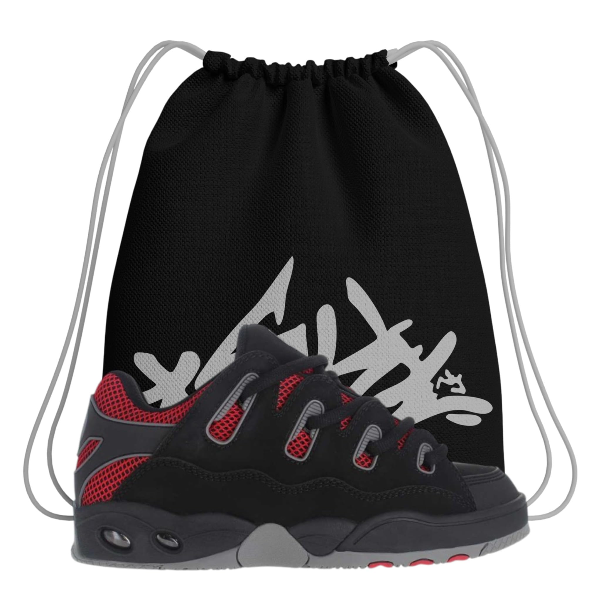 Scarpe da Skateboard – Osiris D3 OG Nero/Grigio/Rosso – Chunky Resistenti e Imbottite – Suola Grip – Stile Iconico Streetwear - più Sacca