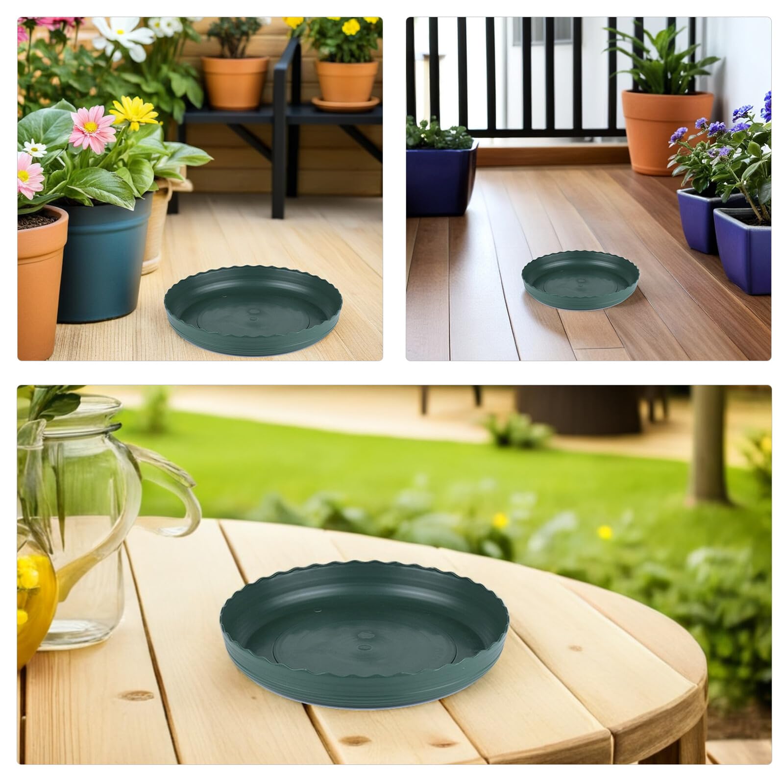 TOYANDONA 20 Piezas Platillos para Plantas Redondos Base para Macetas de Plástico Grueso Bandejas Impermeables para Jardín Interior y Exterior Protección Antigoteo para Plantas