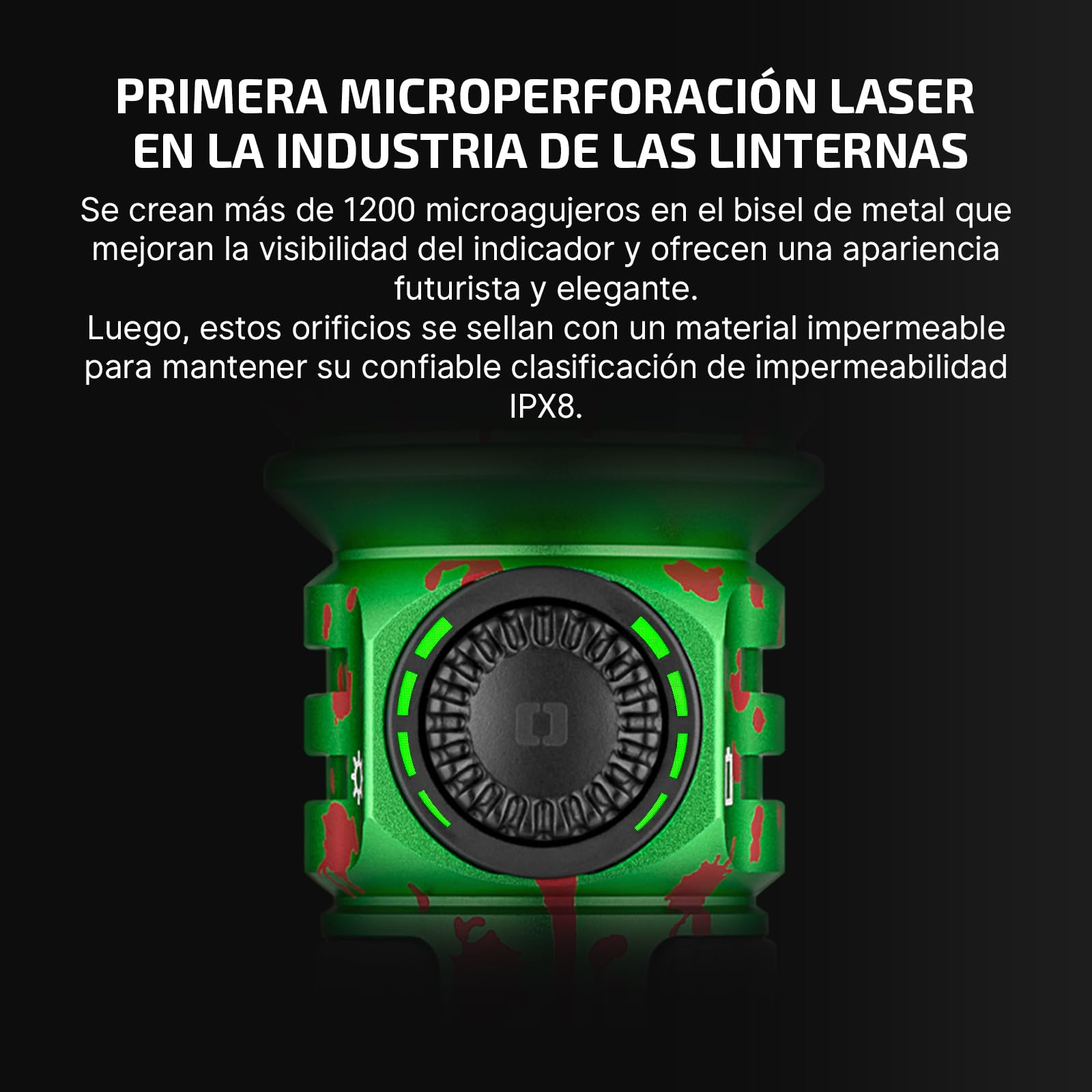 OLIGHT Seeker 4 Pro LED 4600LM 260M Recargable Funda de USB-C o Carga Magnética con Sensor Alta Potencia IPX8 Potente Linterna Largo Alcance de Comping y Senderismo (Blanco Frío, Zombie Verde)