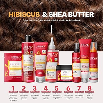 Urban Care Hibiscus&shea Butter Liquid Hair Care Cream Special for Curly and Wavy Hair-vegan-200 ml
