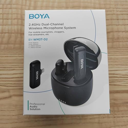 BOYA Wireless Lavalier Microphone for iPhone MFi Certified iPhone Microphone for Video Recording with Noise Cancelling & 100m Transmission 32H Working Time for Youtube Vlog (BY-WM3T-D2) - 9