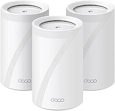 TP-Link Deco BE65 Wi-Fi 7 Mesh WLAN Set(3 Pack), Tri-Band 5760 Mbit/s (6 GHz) + 2880 Mbit/s (5 GHz) + 574 Mbit/s (2,4 GHz), 6 Streams, 4× 2,5G Ports, 1× USB 3.0