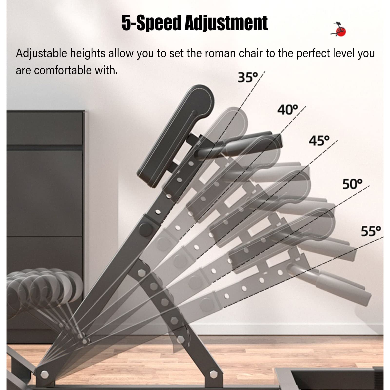 Sedia Fitness Multifunzione Regolabile Pieghevole - Attrezzo Per Allenamento Glutei, Addominali E Schiena, Carico Max 300 Kg, Nero/Giallo