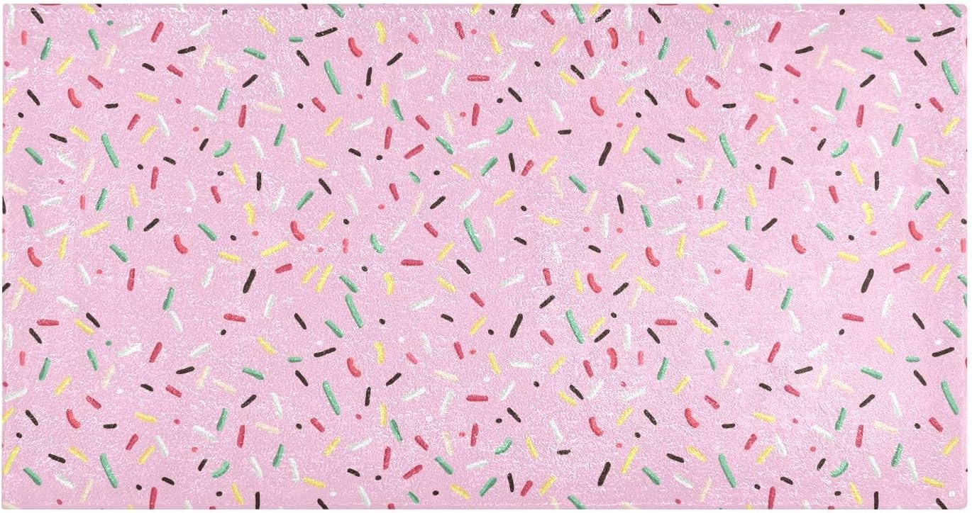 Pink Candy Bathroom Rugs Fluffy Absorbent Bath Mat Machine Washable Soft Microfiber Shaggy Kitchen Mat Non Slip Carpet Runner for Doorway Porch Kitchen Bathroom Farmhouse