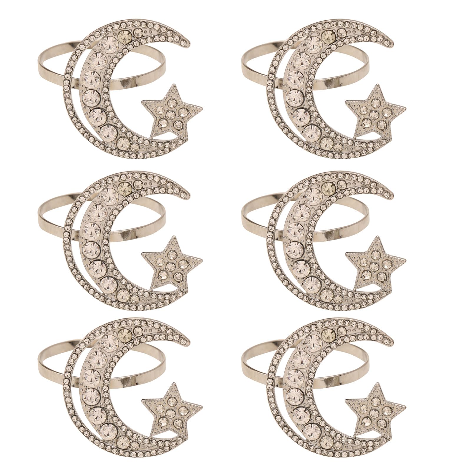 Tsophreniq 6 Pack and Star Napkin Rings Festival Serviette Holder Buckles Serviette Alloy for