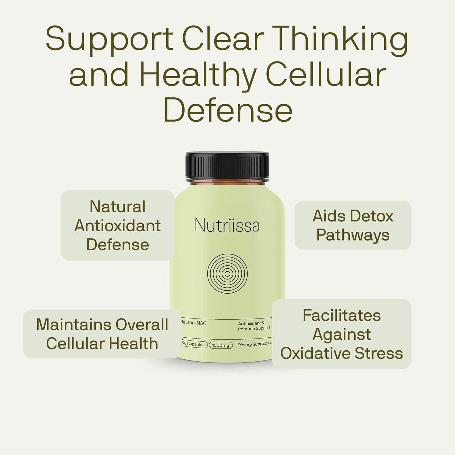 Nutriissa Neuron-NAC 1600mg - Antioxidant & Immune Support - EPEB Certified for Purity & Potency - 90 Capsules - Image 4
