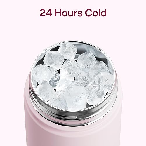 Miniatura 29 de ENCOOL Botella de agua aislada con popote, de acero inoxidable, a prueba de fugas, sin BPA, al vacío de doble pared que se mantiene fría durante 24