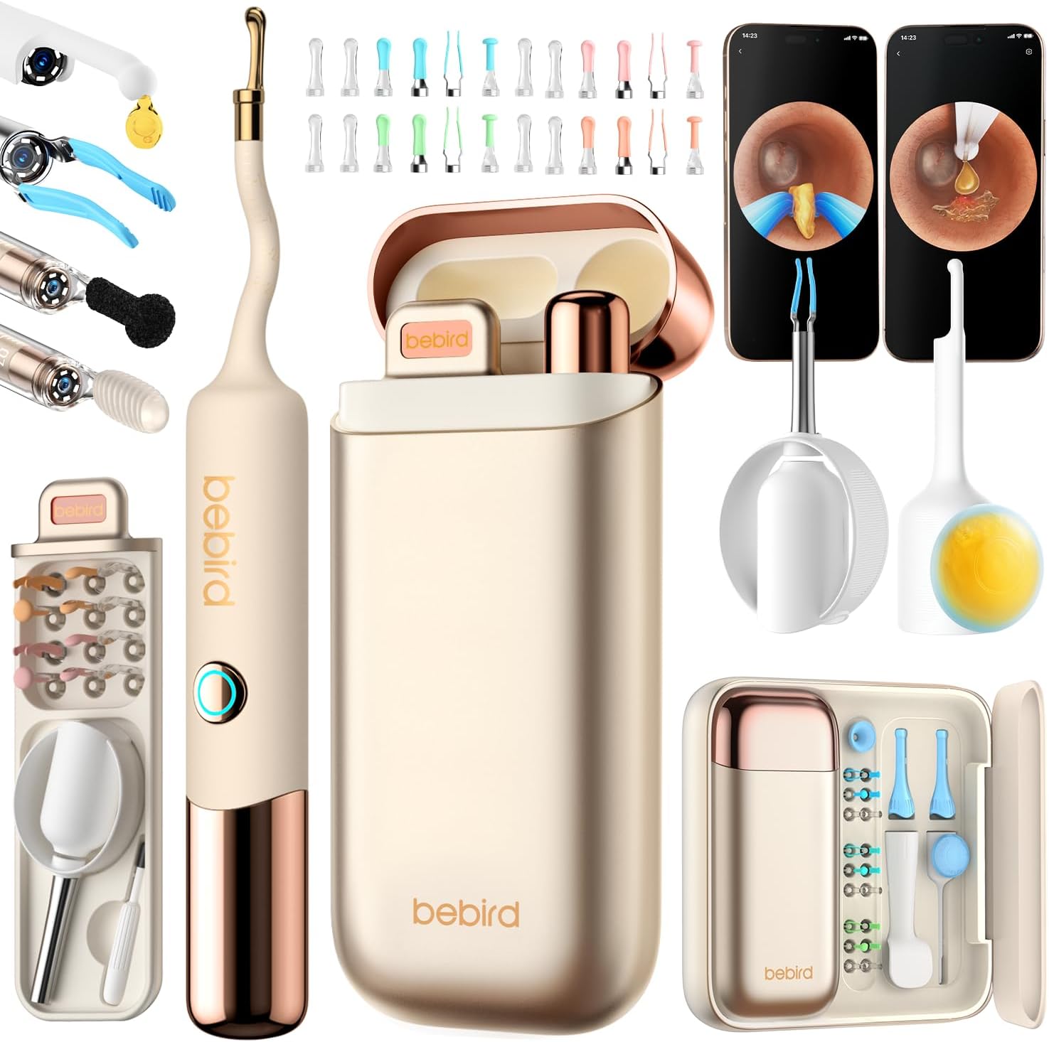 Bebird Earsight Ultra Ear Wax Removal Kit,2K HD Visual Ear Cleaner with Camera,FSA/HSA Eligible Flexible Ear Camera with 90-Minute Battery & Enhanced Light,Ear Cleaning Tool for Adults & Kids