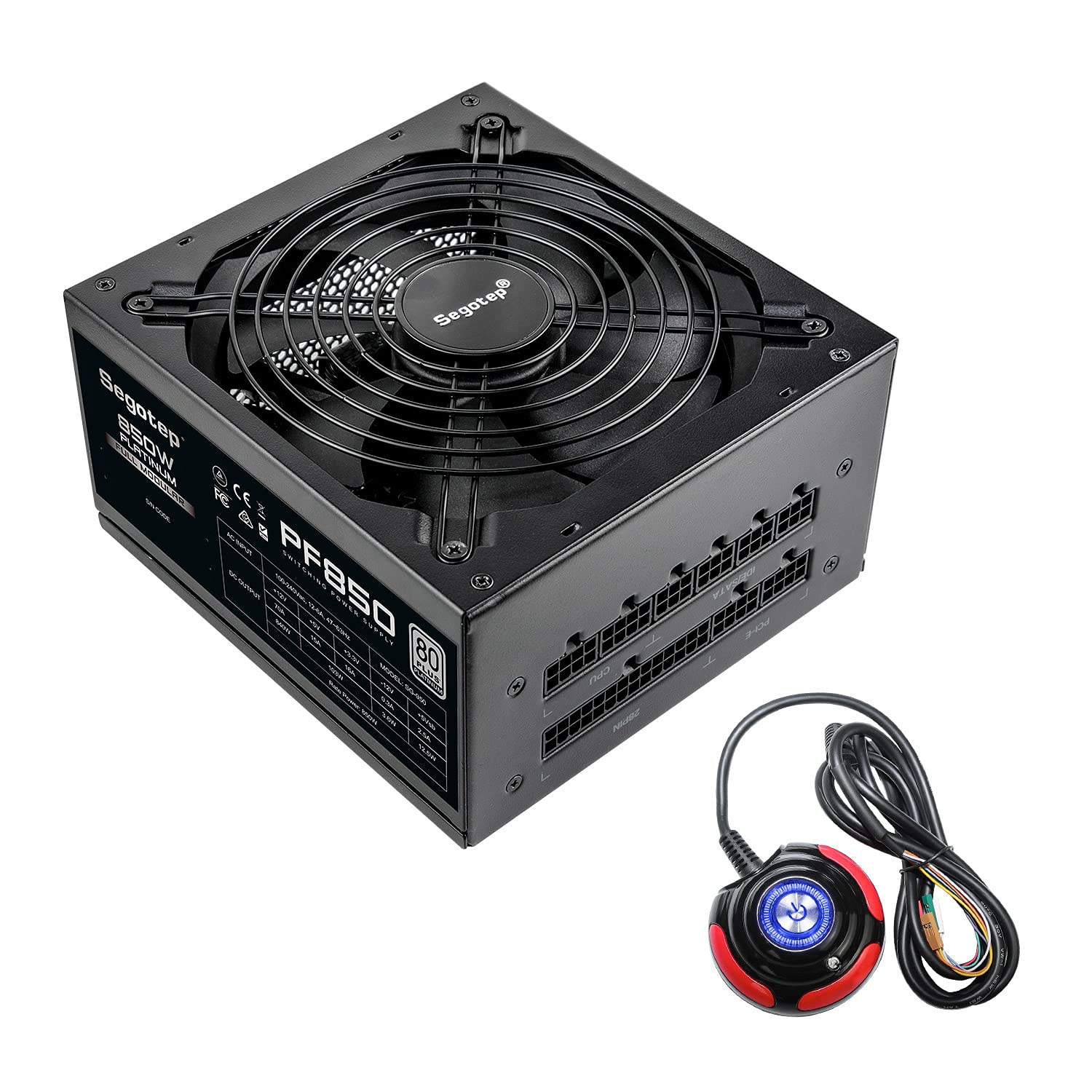 Buy Segotep 850W Power Supply 80+ Platinum Fully Modular ATX Gaming PSU + PC Power Button