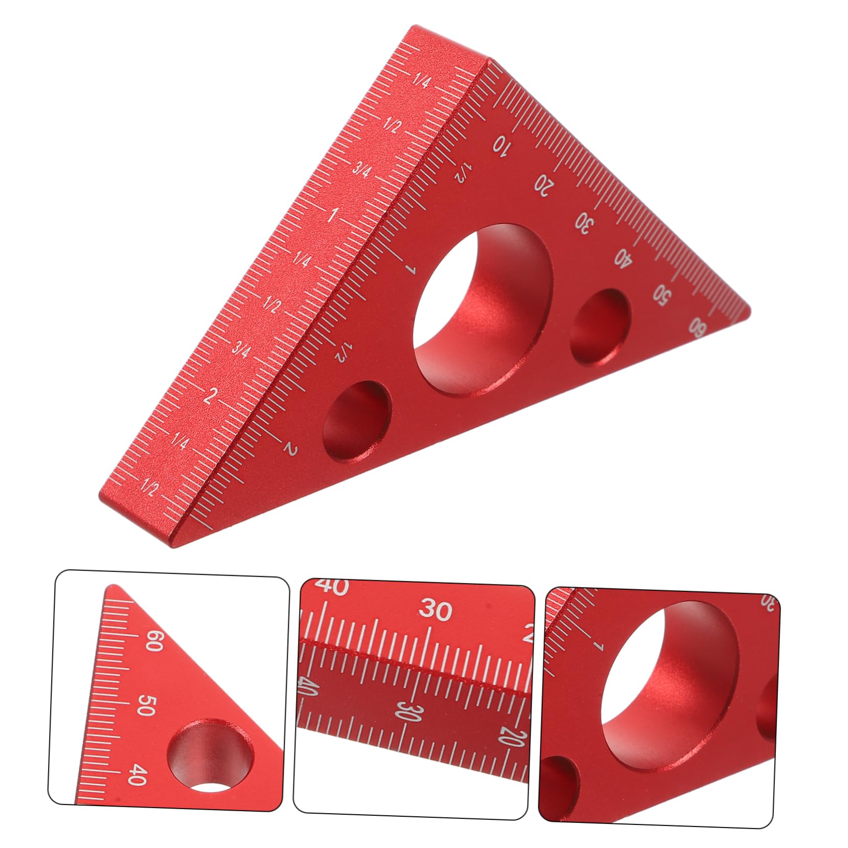 Holibanna 2 Piezas Regla De Carpintería Engrosada Carpinteros Regla Métrica Herramientas Para Trabajar La Madera De Ángulo Gobernante Triangular De Carpintero Rojo