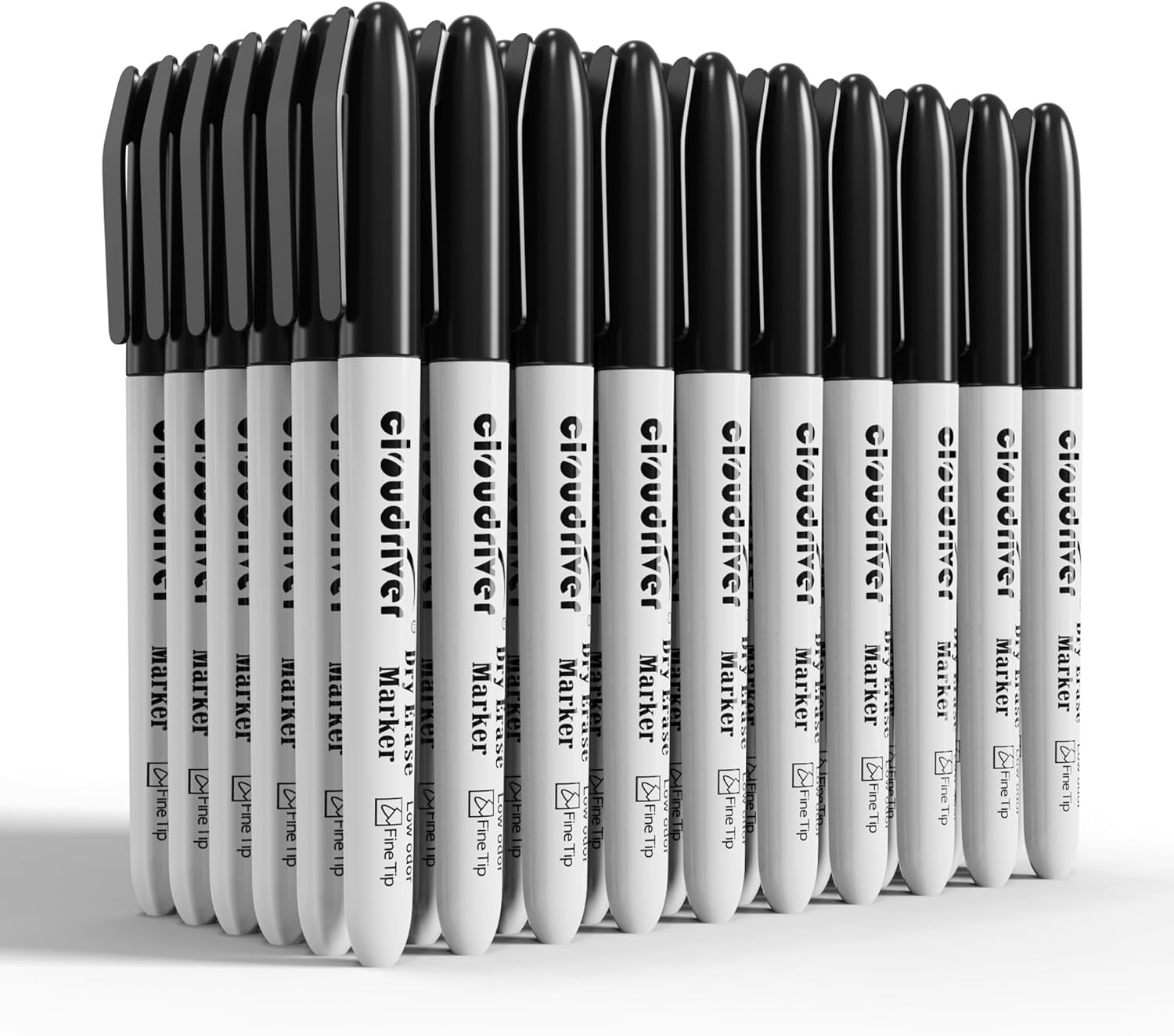 Cloudriver Dry Erase Markers Ulta Fine Tip, 72 Pack Black - View #2