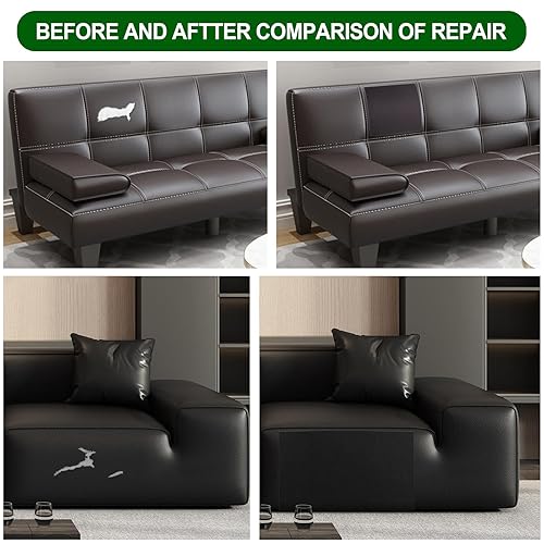 Miniatura 42 de Parche de reparación de cuero grande de 17 x 79 pulgadas, cinta autoadhesiva de reparación de cuero, parches de cuero para muebles de sofá, sillas