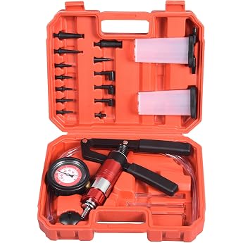 DHA Hand Vacuum Pump Brake Bleeder Vacuum Tester Kit, Car Vacuum Pump Brakes Bleeding Vacuum Tester Car Motorcycle Vacuum Pre