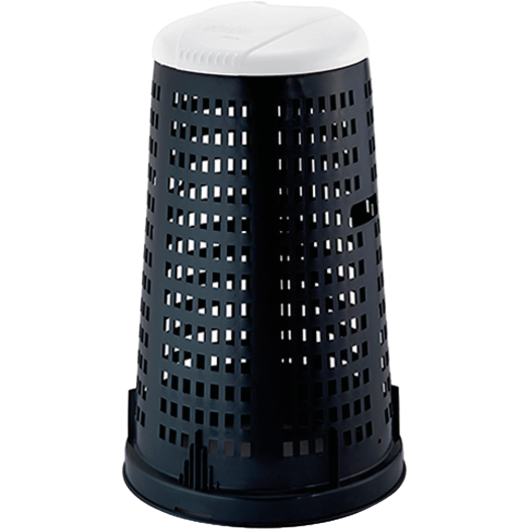Stefanplast Bidone Trespolo Diámetro 58 cm, Altura 90 cm, 100 litros cuerpo negro con tapa blanca