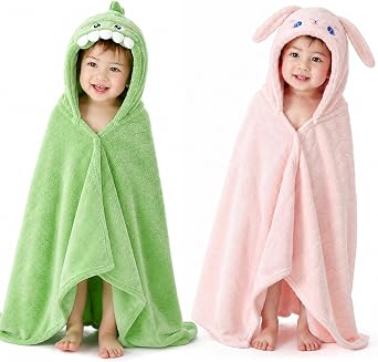 saerryor Baby Hooded Towel with Snap Button