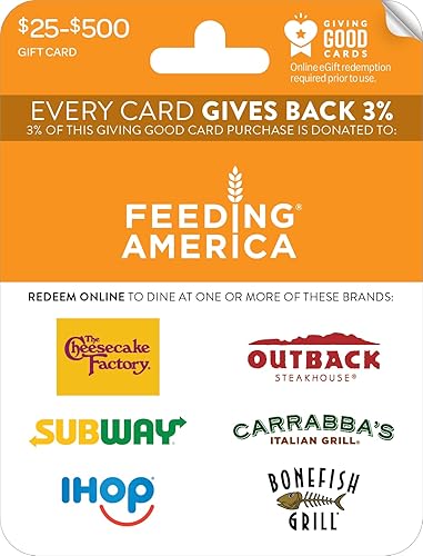 Multi-Brand Choice Cards Giving Good Feeding America Tarjeta de regalo $50