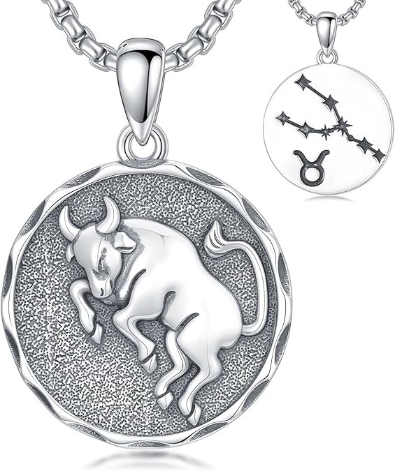 Zodiac Necklace 925 Sterling Silver Constellation Celestial Necklace Zodiac Sign Charm Horoscope Astrology Jewelry Birthday Gifts for Men Women Christmas
