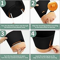 Vista 4 de GARDIFE 10/9/8 inch Plant pots, planters for Indoor Plants, self Watering Plant Pot, Flower pots, Black