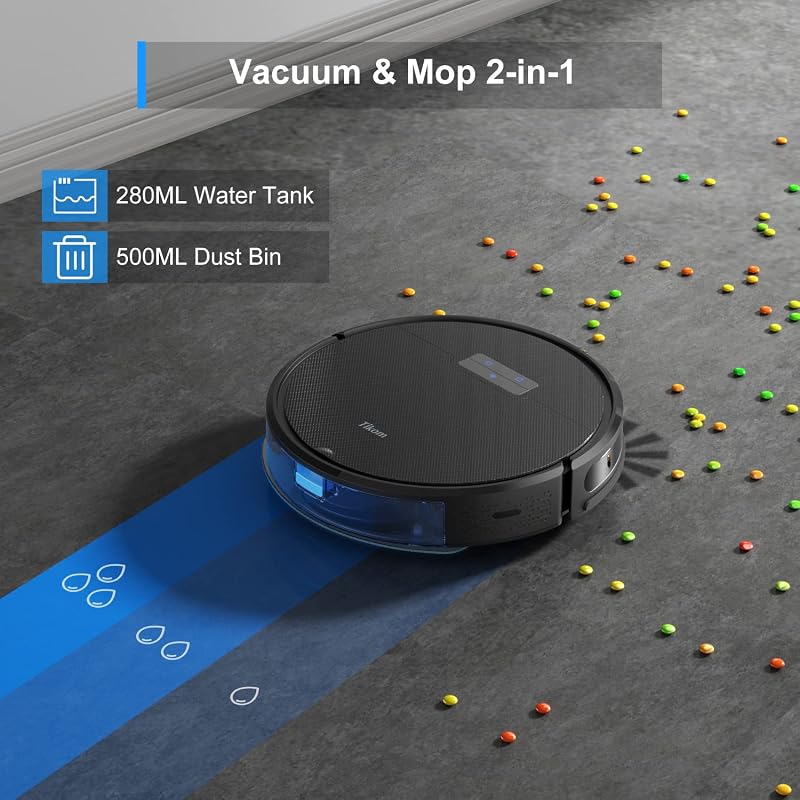 Tikom G8000 Pro robotporszívó moppanással, 4500Pa szívóerő, WiFi, önjáró töltés