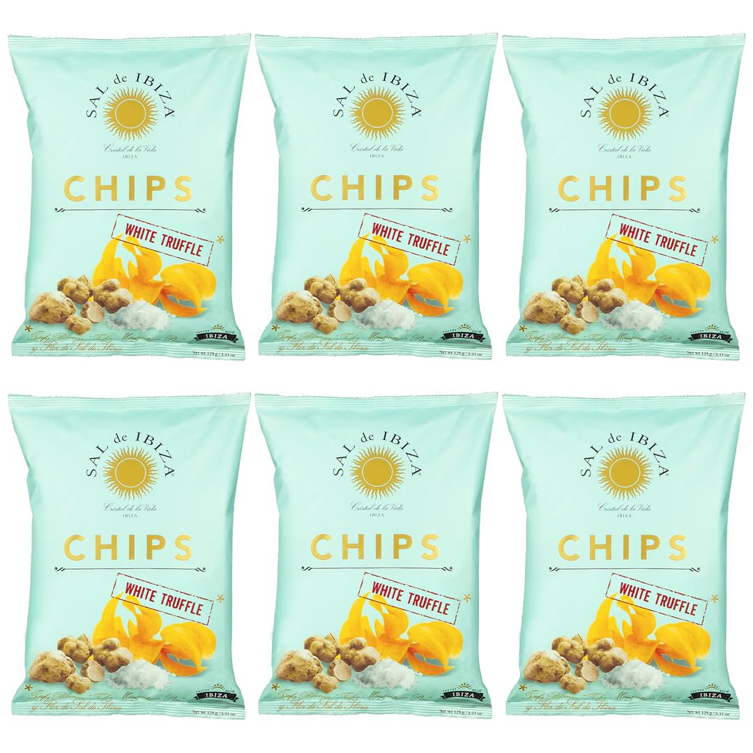 Sal de Ibiza White Truffle Potato Chips – 4.4 oz Bags (6-Pack)