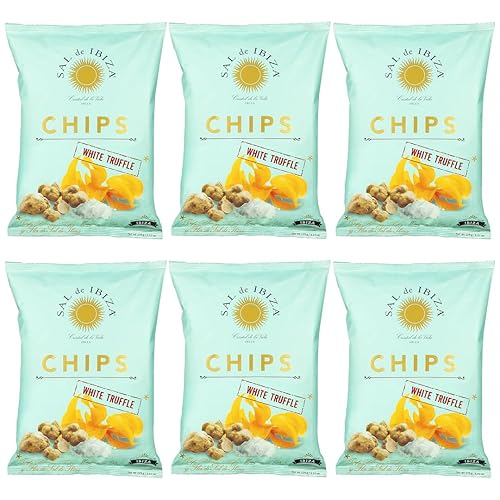 Sal de Ibiza Papas fritas de trufa blanca Paquete de 6 (bolsas de 4.4 onzas)