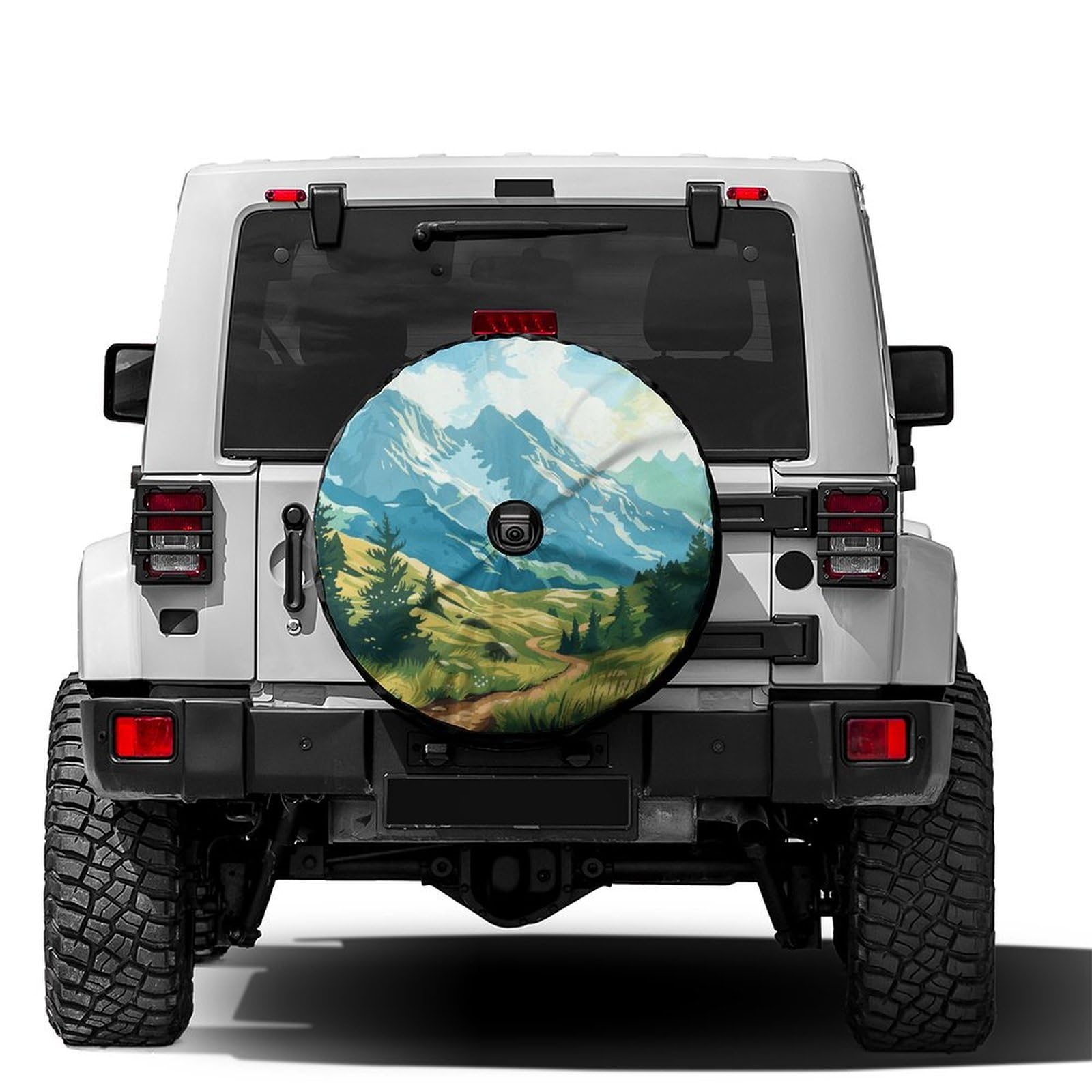 Dujiea Military Tactical Star Spare Tire Cover with Backup Camera Hole, Universal Wheel Tire Cover Tire Protectors for Jeep Trailer RV Van SUV Truck Camper and Many Vehicle 17inch — view 16