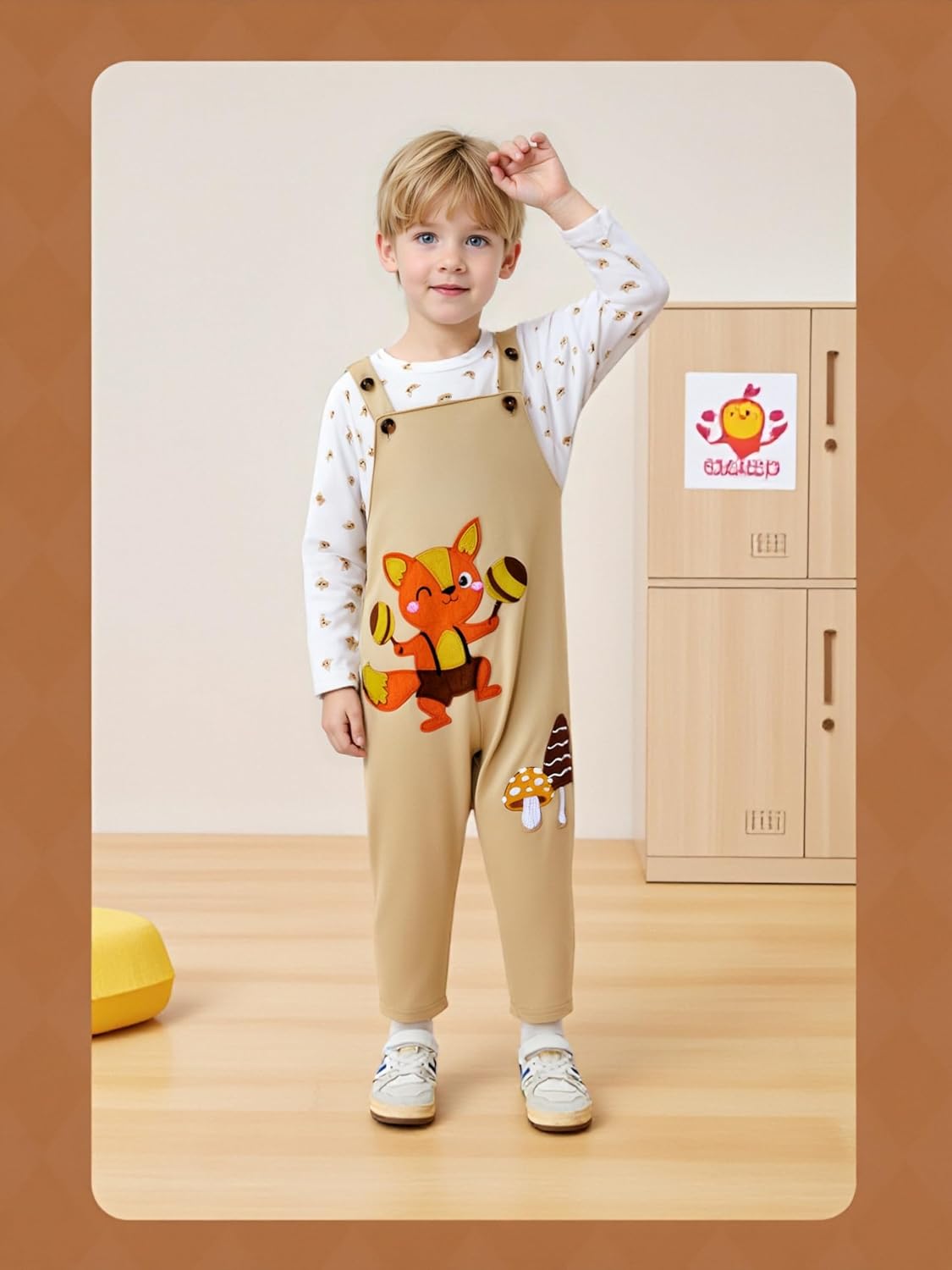 YALLET Toddler Boy Clothes Cute Long Sleeve Tops + Comfortable Overalls Jumpsuit Pants Outfits Sets 12M-5T - Image 8
