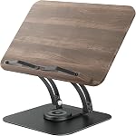 Tounee Support de livre pour la lecture, support de livre réglable avec 360° Base pivotante, support de livre de cuisine pliable avec clips de page élastiques pour partitions musicales, recette, tablette, ordinateur portable