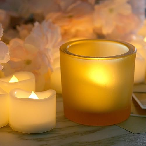 Miniatura 5 de CANDLE CHOICE Velas de Té Sin Llama que Funcionan con Baterías Blancas con LED Eléctrico Parpadeante Falsas Velas Votivas de Té Halloween Calabaza