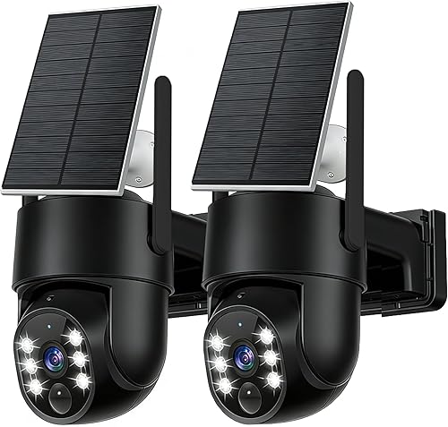 Miniatura 9 de Cámaras de seguridad 2K inalámbricas para exteriores, cámaras WiFi 5G para seguridad del hogar, cámara exterior PTZ de 360° alimentada por energía