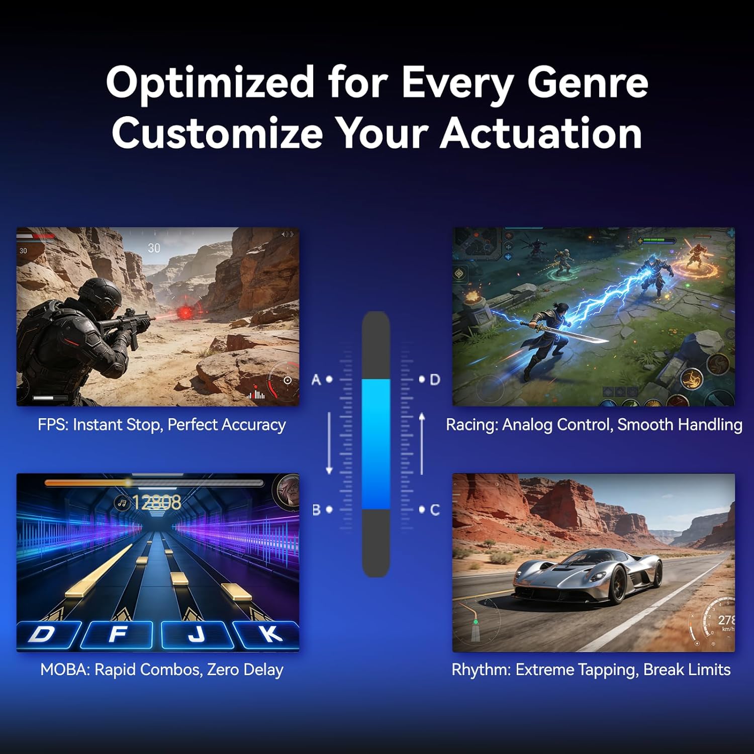 TMKB 60% Hall Effect Magnetic Mechanical Gaming Keyboard, 8K Hz, Web Driver No App, Rapid Trigger, Adjustable Actuation, RGB Balcklit, Wired Keyboard for PC Laptop Gamer, Black