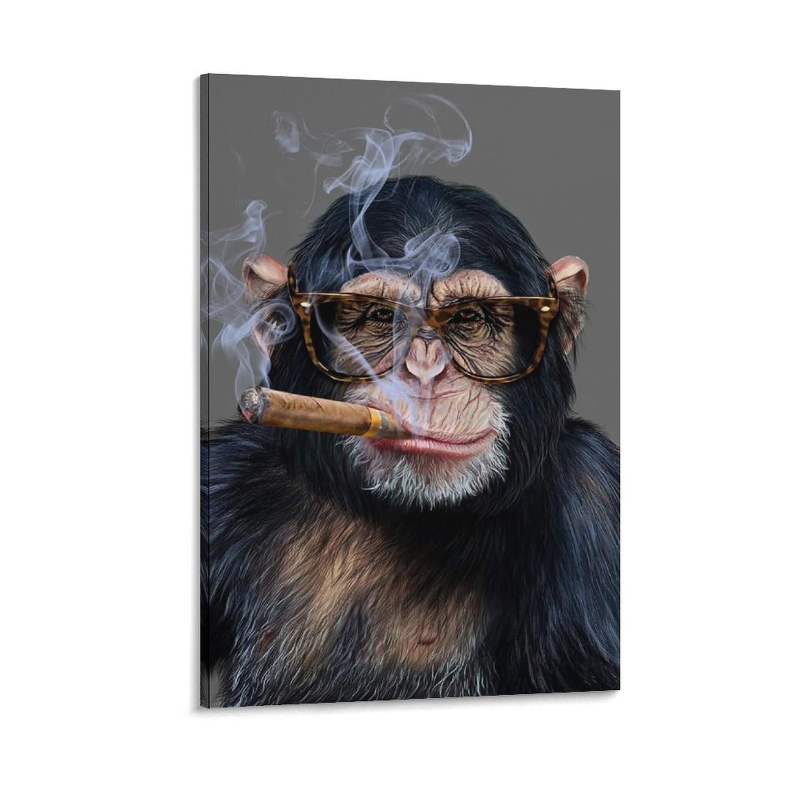 Amazon.co.jp: ゴリラ たばこを吸う 面白い動物の写真 ポスター ホーム