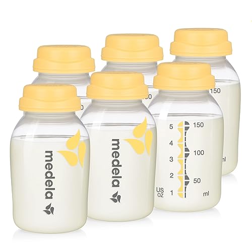 Miniatura 5 de Medela Freestyle Extractor de leche manos libres  Botellas de recolección y almacenamiento de leche materna portátil y portátil, paquete de 6,