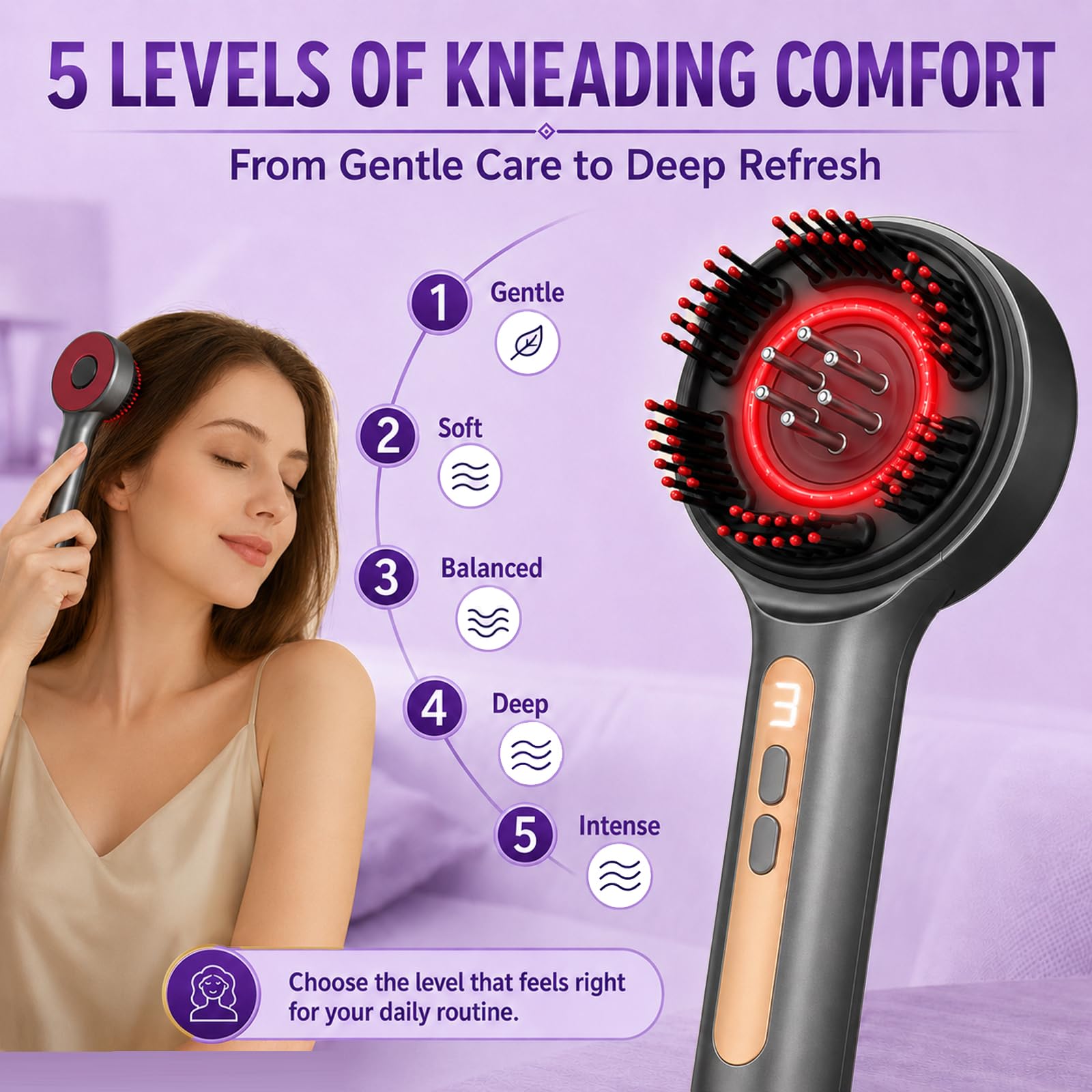 Electric Scalp Massager, Rechargeable 3-in-1 Hair Oil Applicator, IPX7 Waterproof Scalp Scrubber, Portable Head Massager Scalp Brush for Home & Travel (Grey)