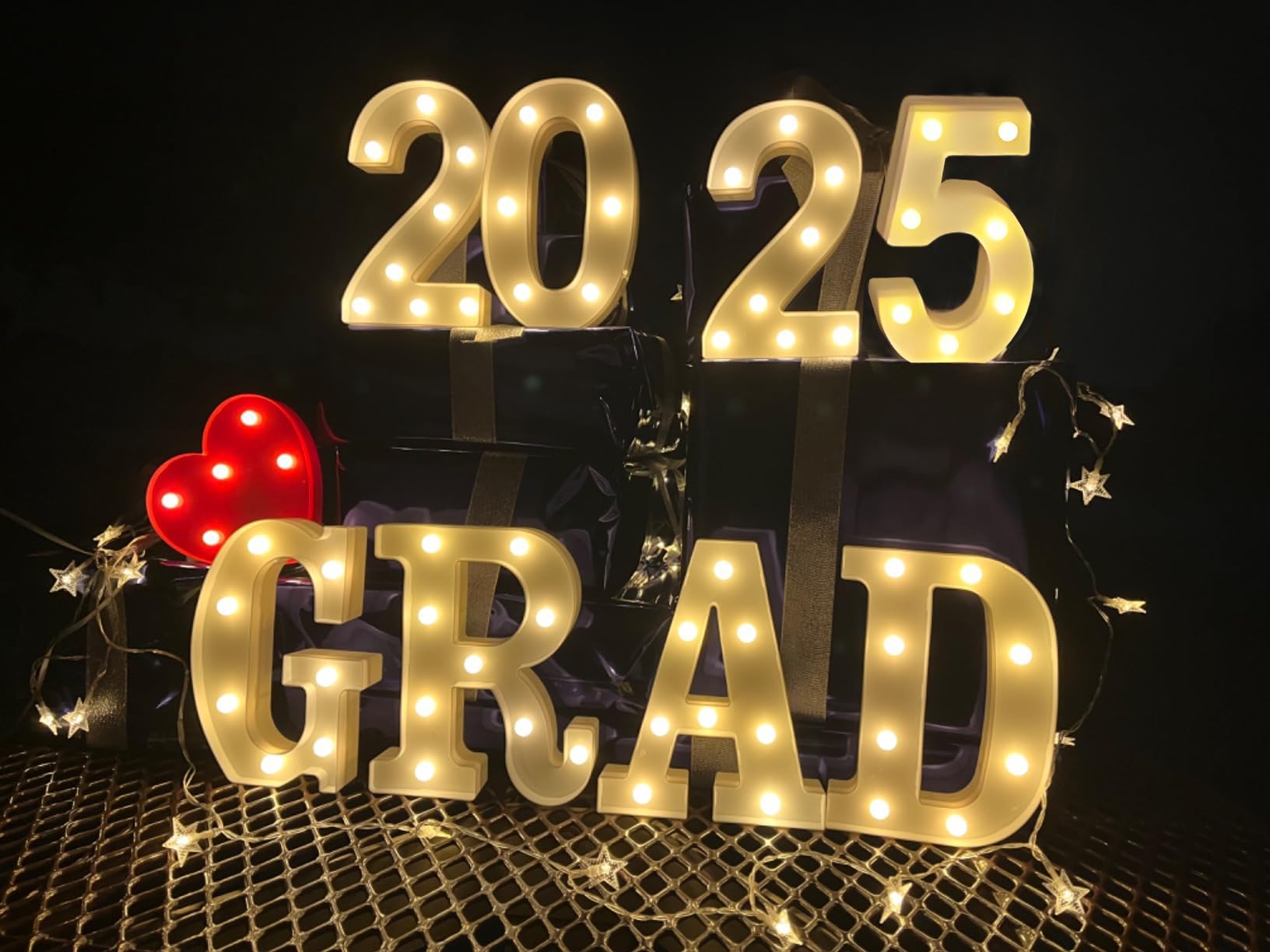 8 LED Marquee Letter Lights Grad 2025 Sign, Grad 2025 Light up Letters for graduation decorations, Class of 2025 Lights Decoration for High School Senior College Graduation Party Favor Supplies