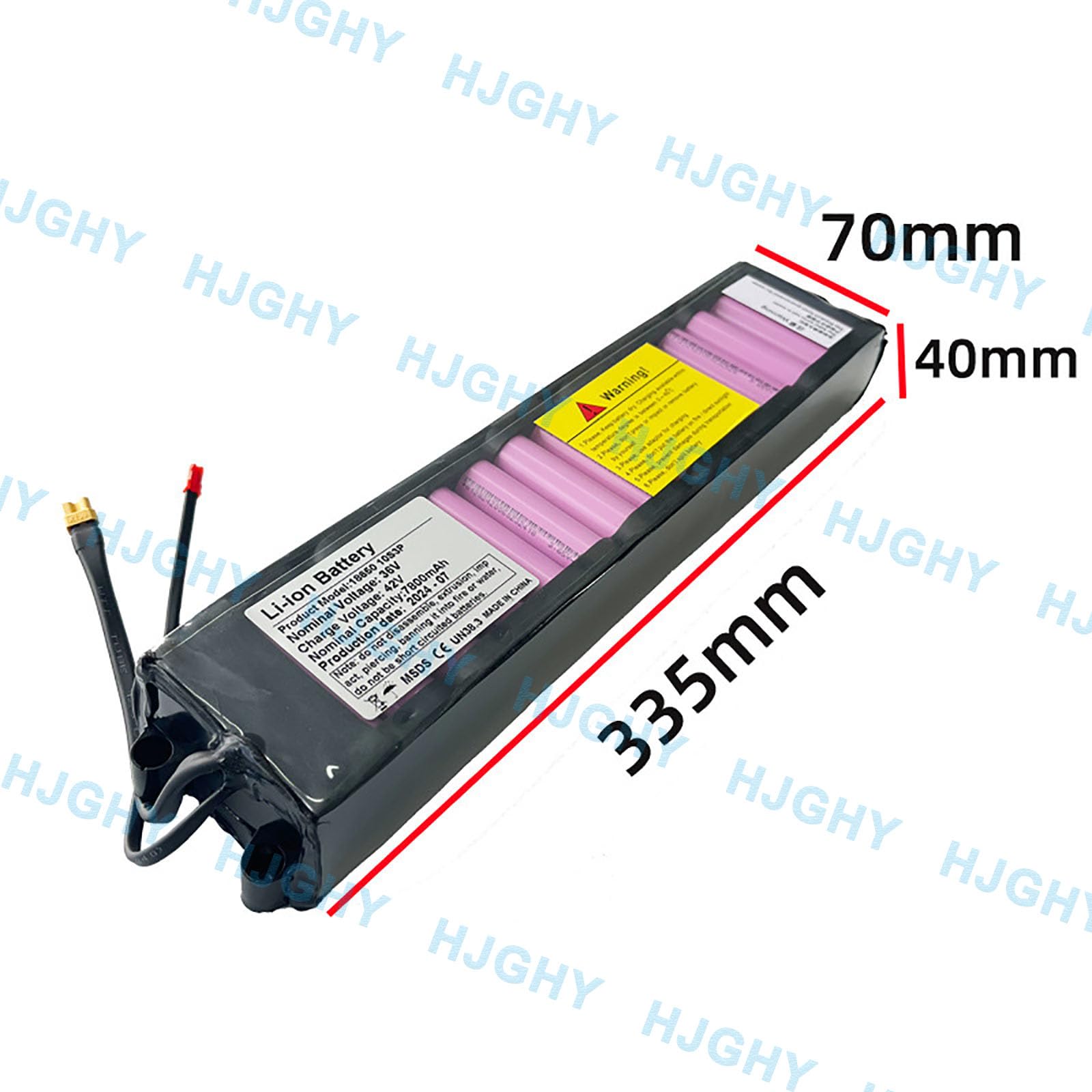 Batterie Lithium PVC 36 V 7,8 Ah pour Hoverboard, Batterie 7800 mAh pour Trottinette électrique avec connecteurs JST et XT30, Compatible avec Moteur 280 W du modèle M365.
