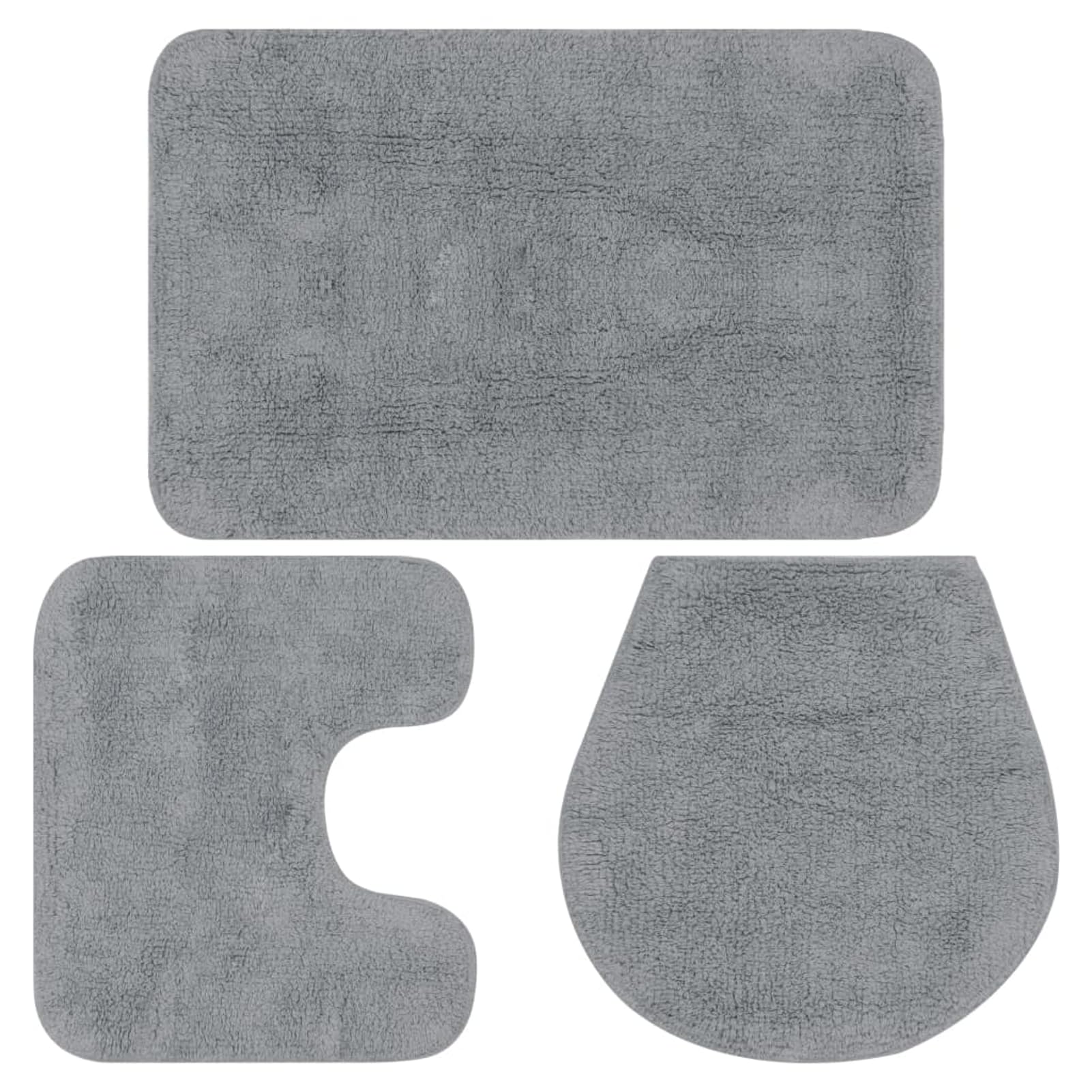 Gecheer Set tappetini Bagno 3 Pezzi, Tessuto Morbido Assorbente, Cotone 100%, Base Antiscivolo, 50x78cm, per Bagno casa Doccia
