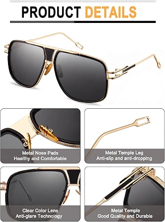 Frienda 3 Pairs Mens Sunglasses Oversized