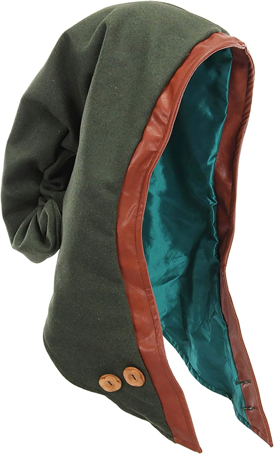 Woodland Elf Plush Costume Hood - Faux Wool with Satin Lining and Adjustable Closure, One Size