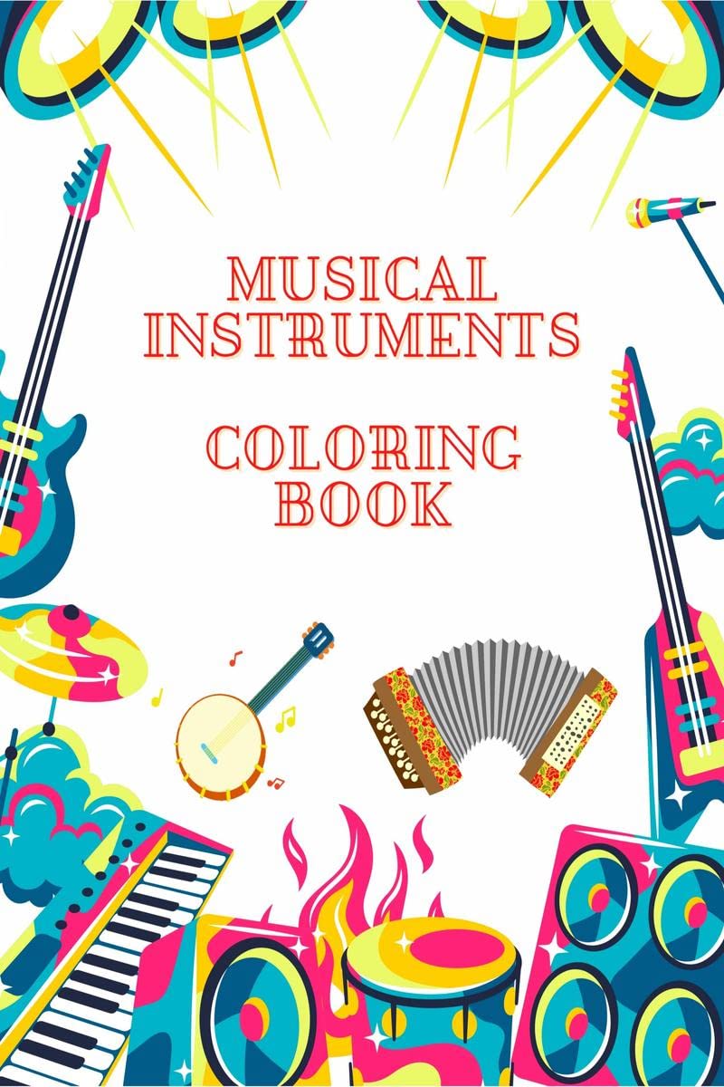 Musical Instruments Coloring Book