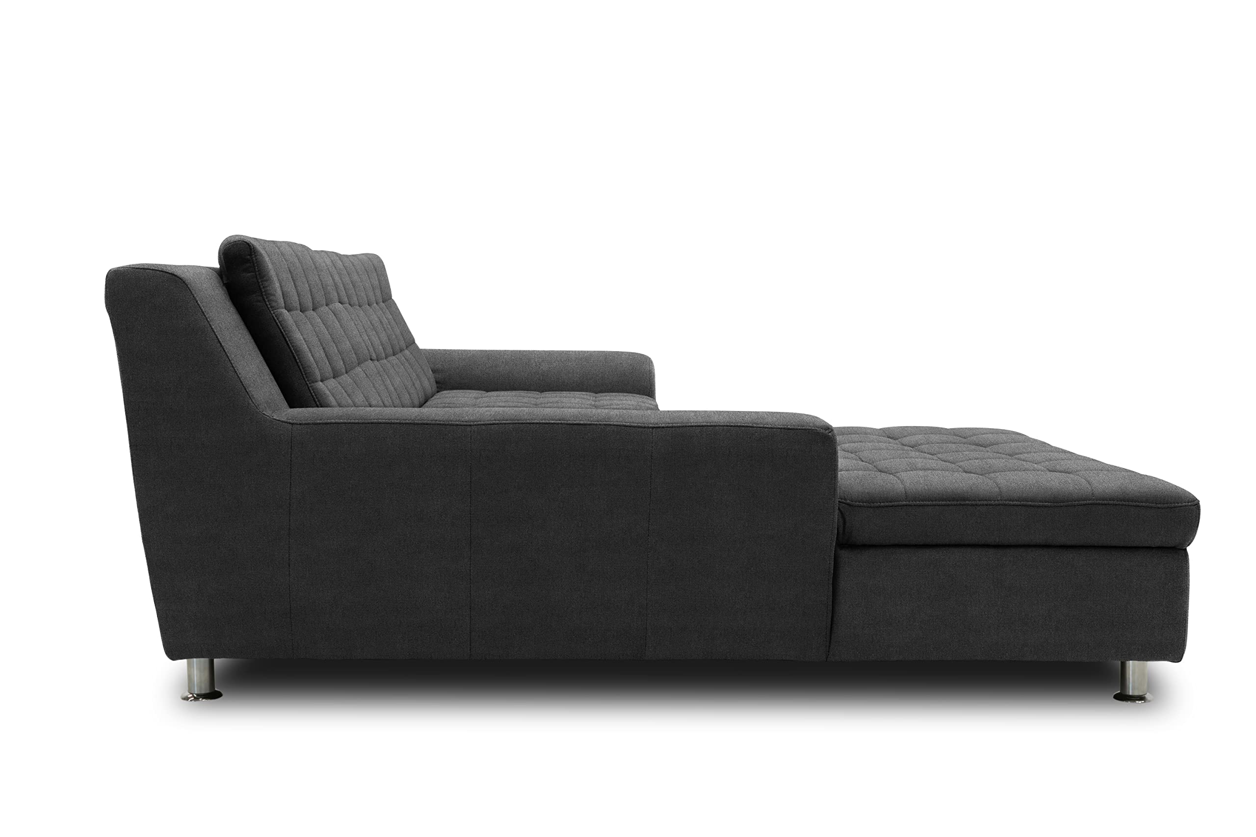 DOMO. collection Ecksofa Merida, Sofa mit Schlaffunktion in L-Form, Eckcouch mit Bettkasten, Schlafsofa 304 x 200 x 84 cm (BxTxH), dunkelgrau