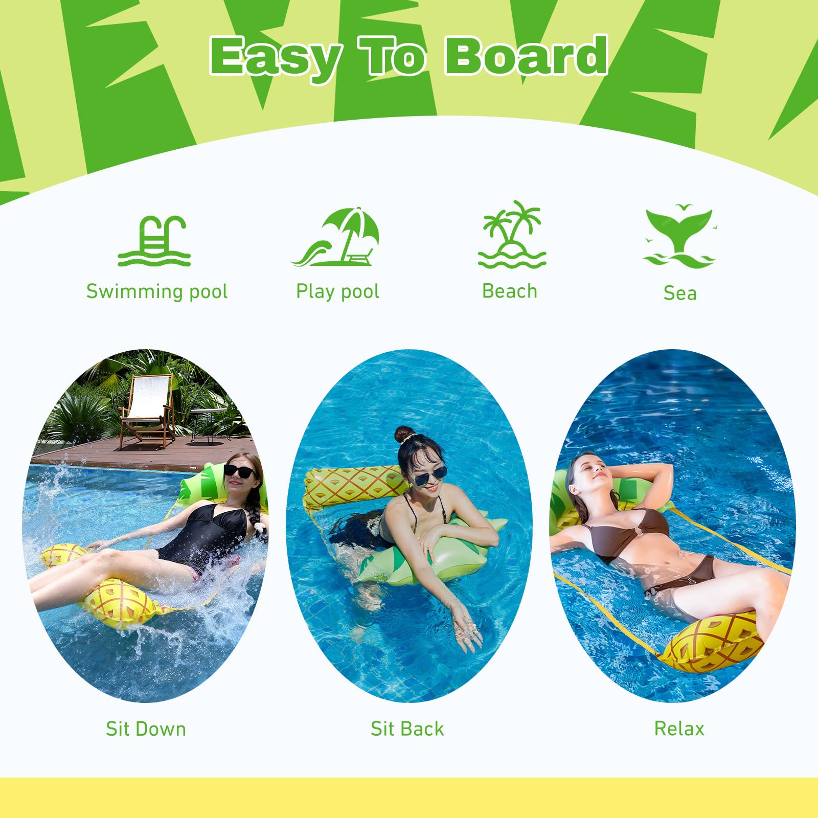 2 Stück Wasserhängematte Schwimmmatte 4 in 1 Luftmatratze Pool Erwachsene mit Netz Aufblasbare Pool Zubehör Spielzeug Spaß