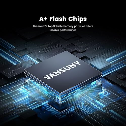 Miniatura 5 de Vansuny SSD externo portátil de 1 TB, USB 3.1 Gen2 500MBs de transferencia de datos de alta velocidad, USB C Mini unidad de estado sólido externa