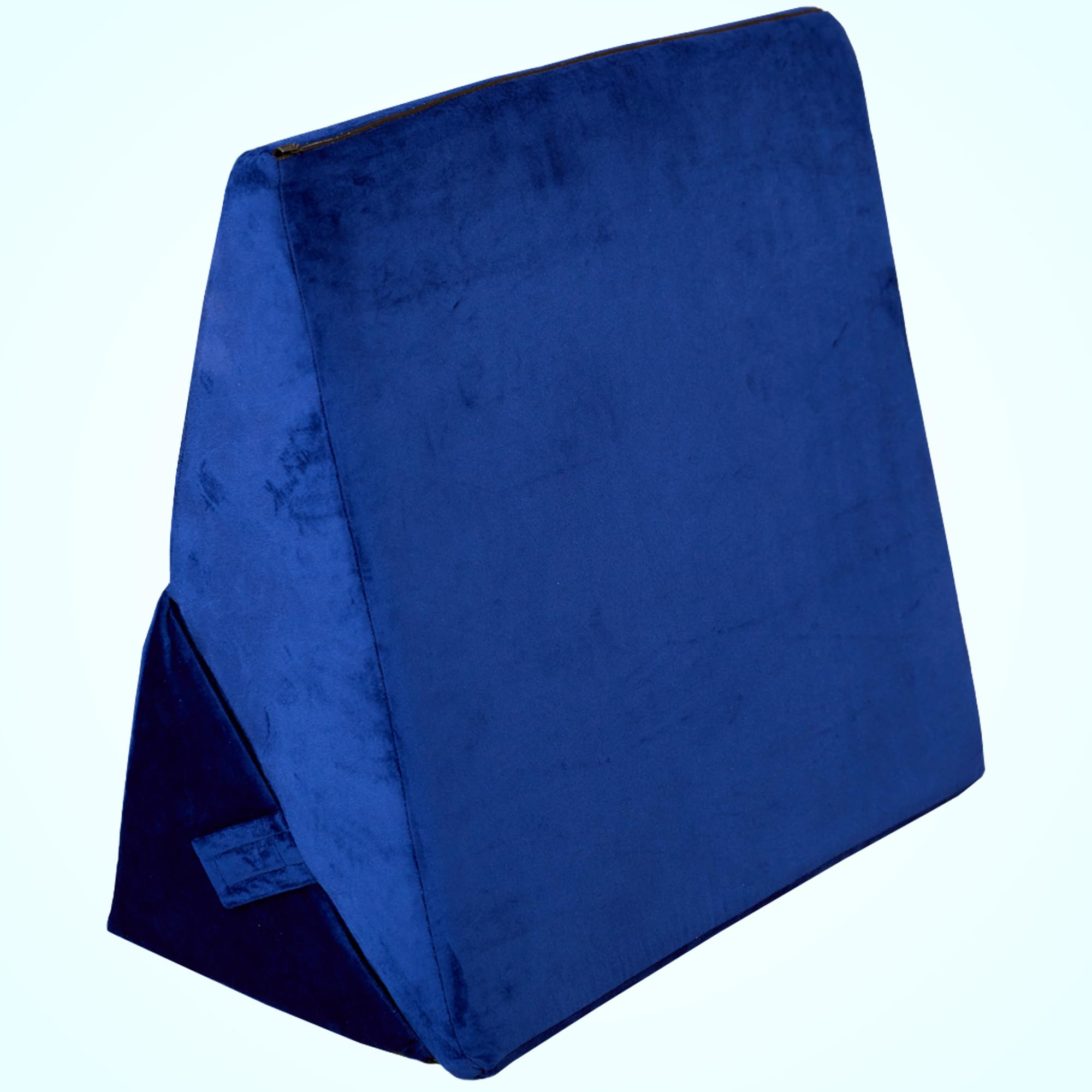 CareFoam Wedge Pillow for Back Support, Adjustable Memory Foam Bed Wedge Pillow for Sleeping, Acid Reflux, GERD, Snoring, Pregnancy, Post-Surgical Recovery | Velvet Blue | 22x22x12 Inch
