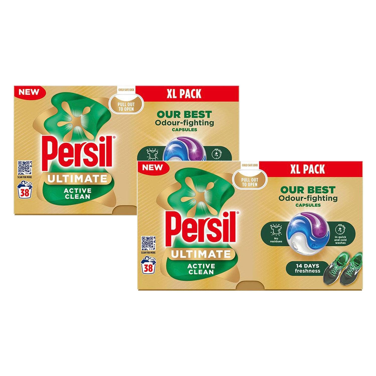 Persil XL Ultimate Washing Capsules Active Clean Stain Removal 38 Washes 4 Pack - View #8