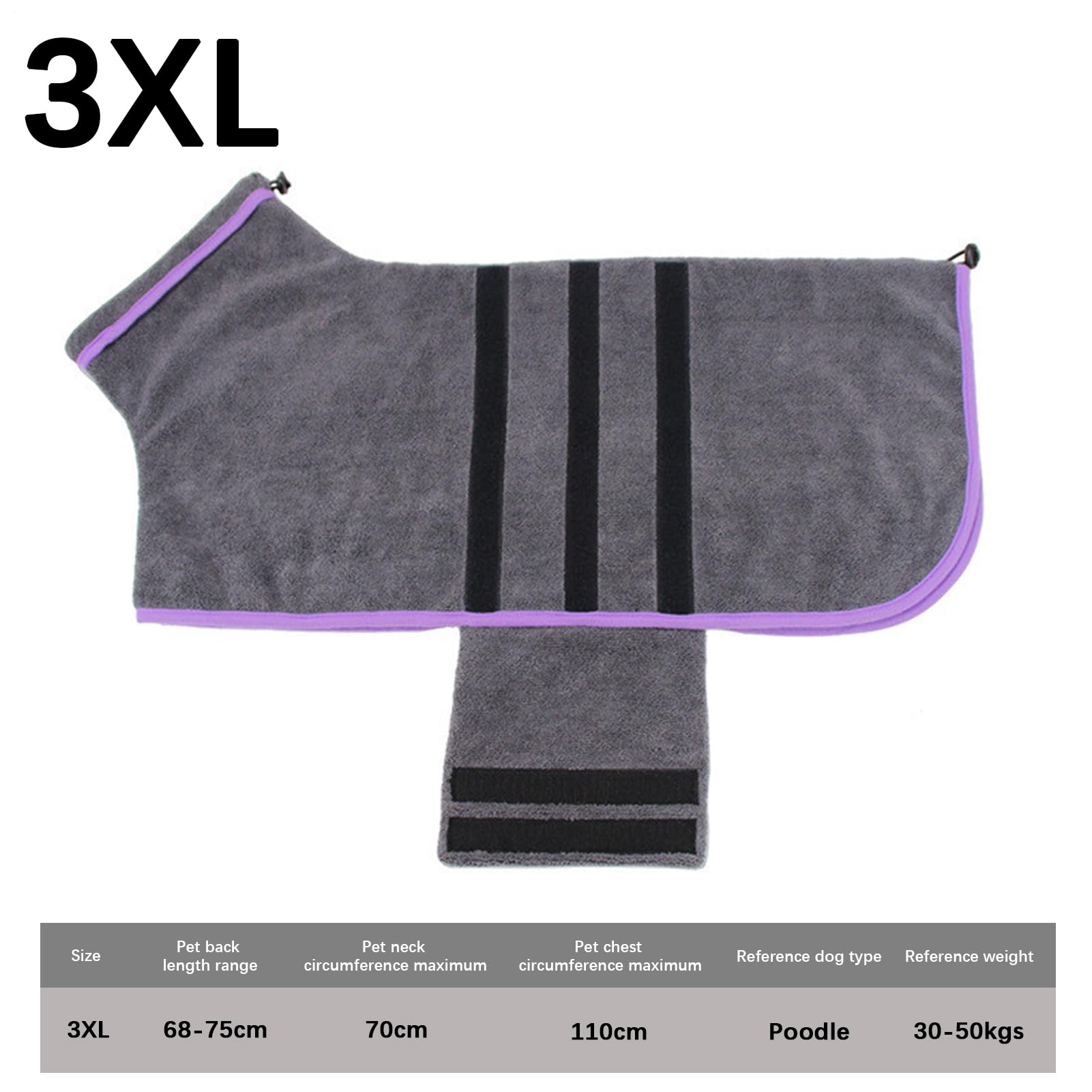 Peignoir Séchant pour Chien Serviette en Microfibre Douce à Séchage Rapide