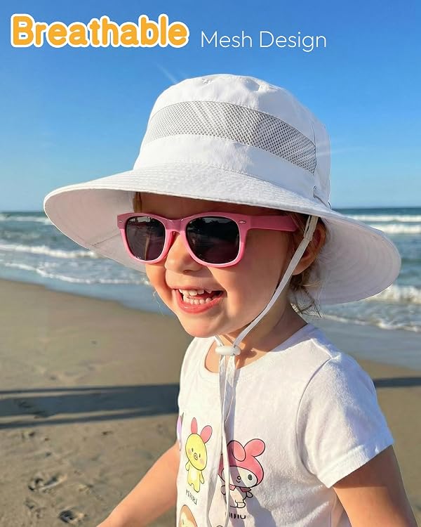 HONGTEYA Baby Toddler Sun Hat, Summer Mesh Bucket Beach Hat for Boys Girls by HONGTEYA - Used condition - Image 4