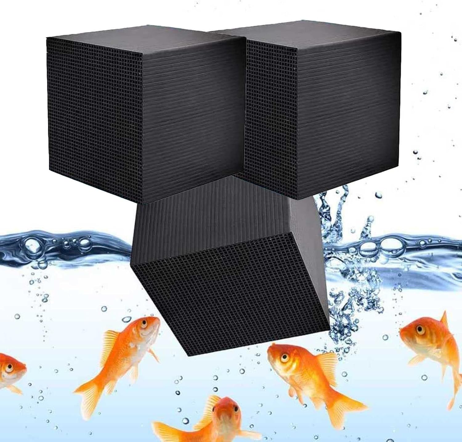 REZELADA Filter for Aquarium, 3 Pack Water Purifier Cubes